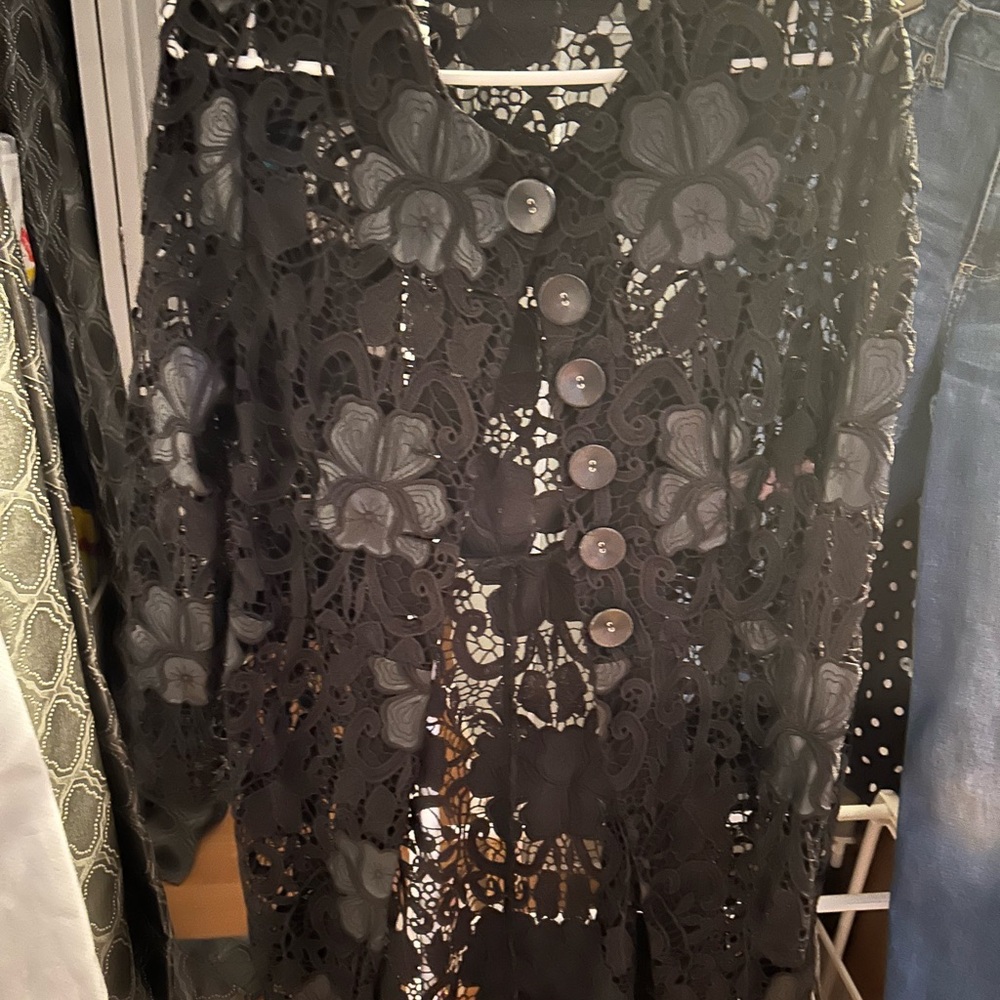 Floral Lace Black Blazer